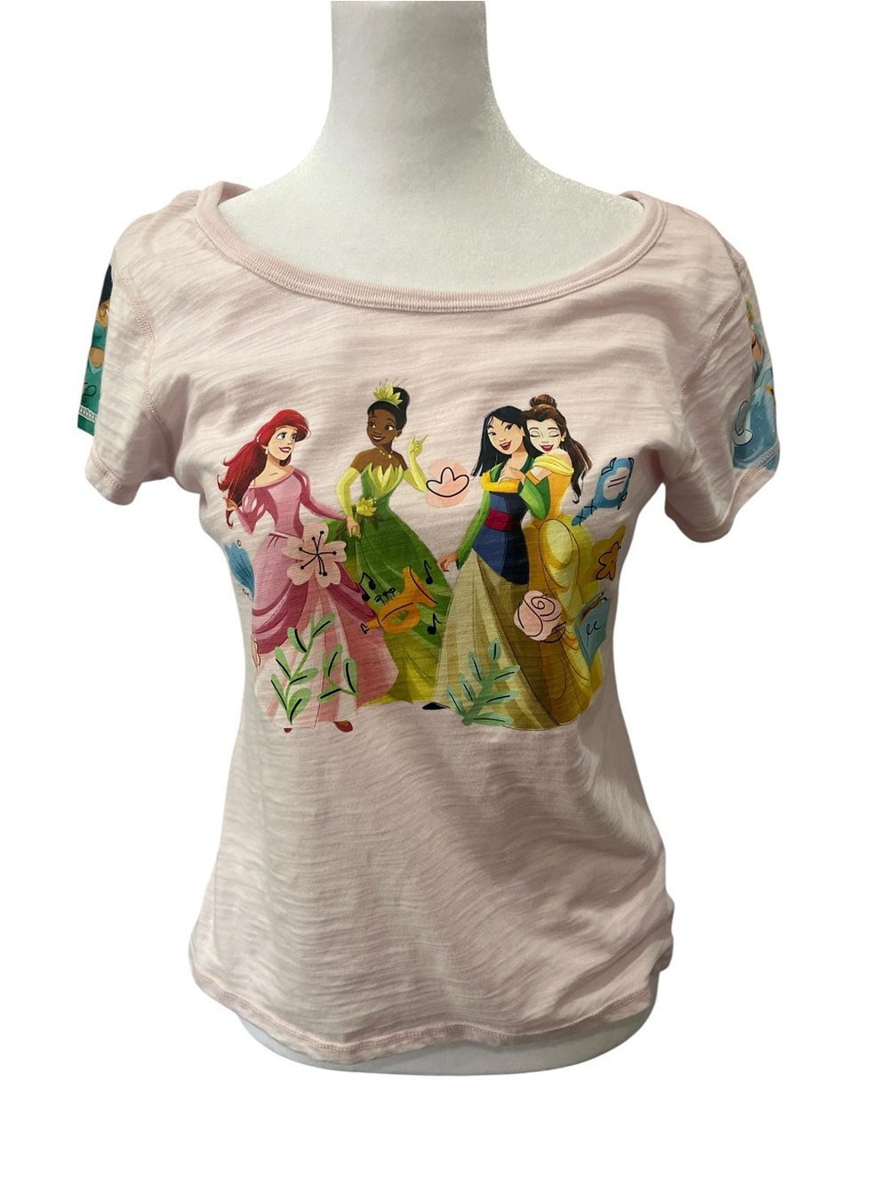 Disney Girl’s Pink Princess Graphic Short Sleeve Tee XL Size 14